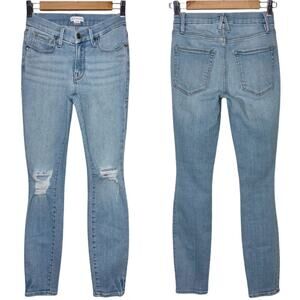 Good American Good Legs Cropped Low Rise Skinny Jeans women's 25 light blue wash